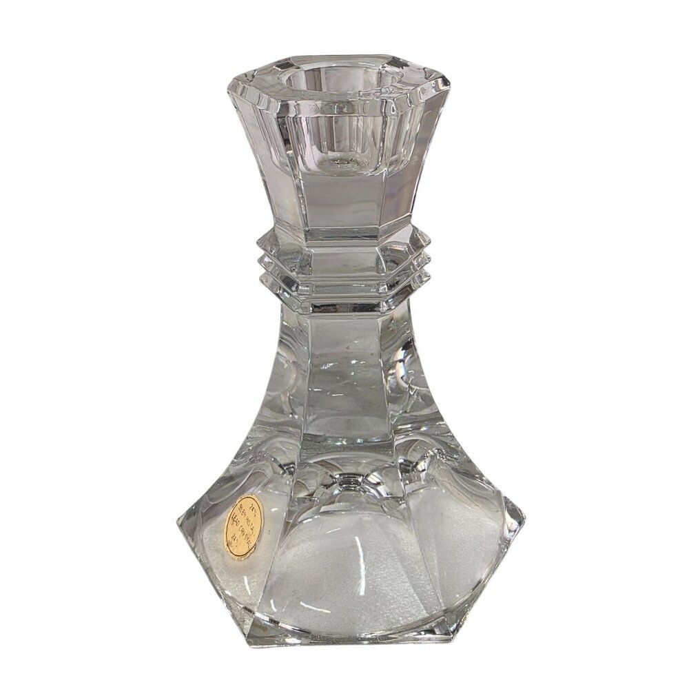 Modern Bleikristall 24% Lead Crystal Candle Holder Single Replacement 4.5"